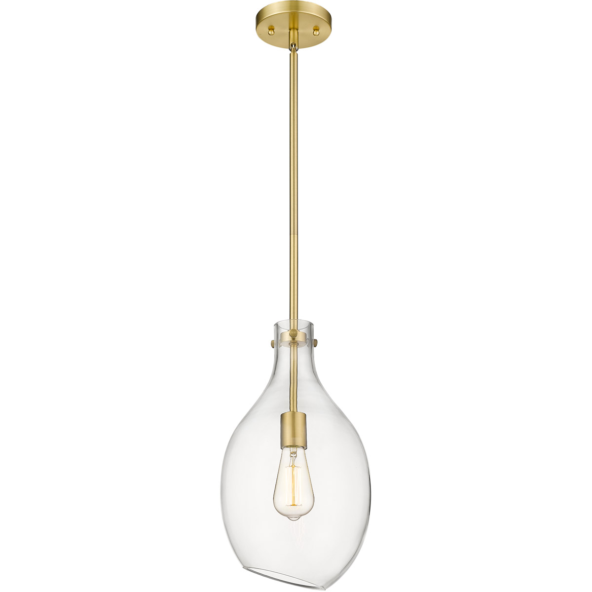 Innovations Lighting 493-1S-SG-G552-9 Salem 1 Light 9 inch Satin Gold Mini Pendant Ceiling Light in Clear Glass