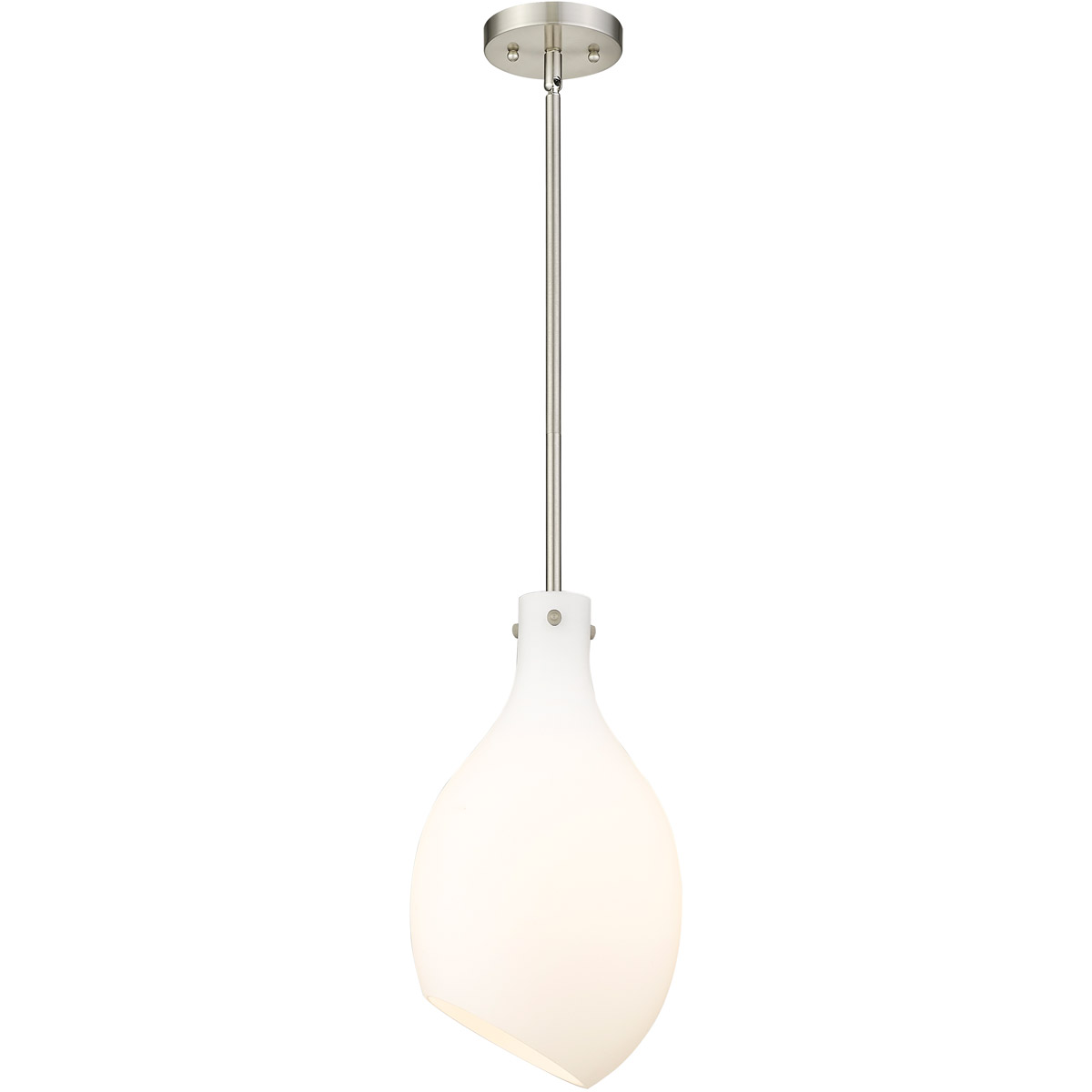 Innovations Lighting 493-1S-SN-G551-9 Salem 1 Light 9 inch Brushed Satin Nickel Mini Pendant Ceiling Light in Matte White Glass