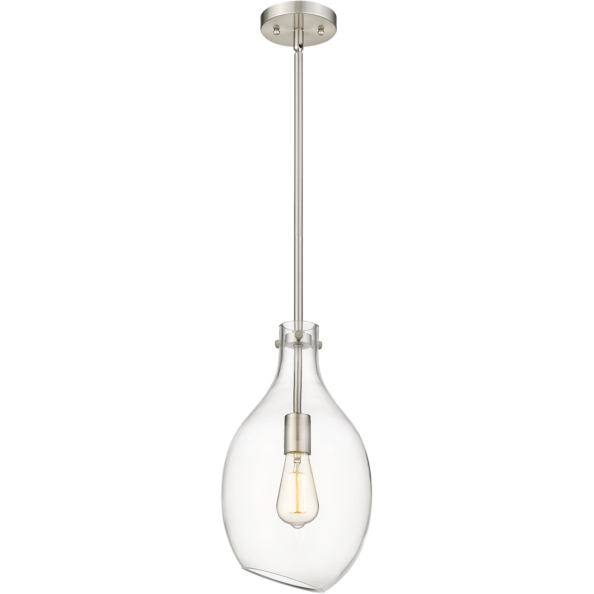 Innovations Lighting 493-1S-SN-G552-9 Salem 1 Light 9 inch Brushed Satin Nickel Mini Pendant Ceiling Light in Clear Glass