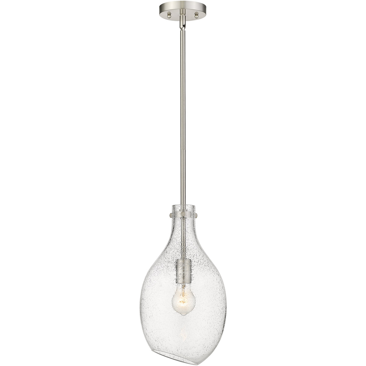 Innovations Lighting 493-1S-SN-G554-9 Salem 1 Light 9 inch Brushed Satin Nickel Mini Pendant Ceiling Light in Seedy Glass