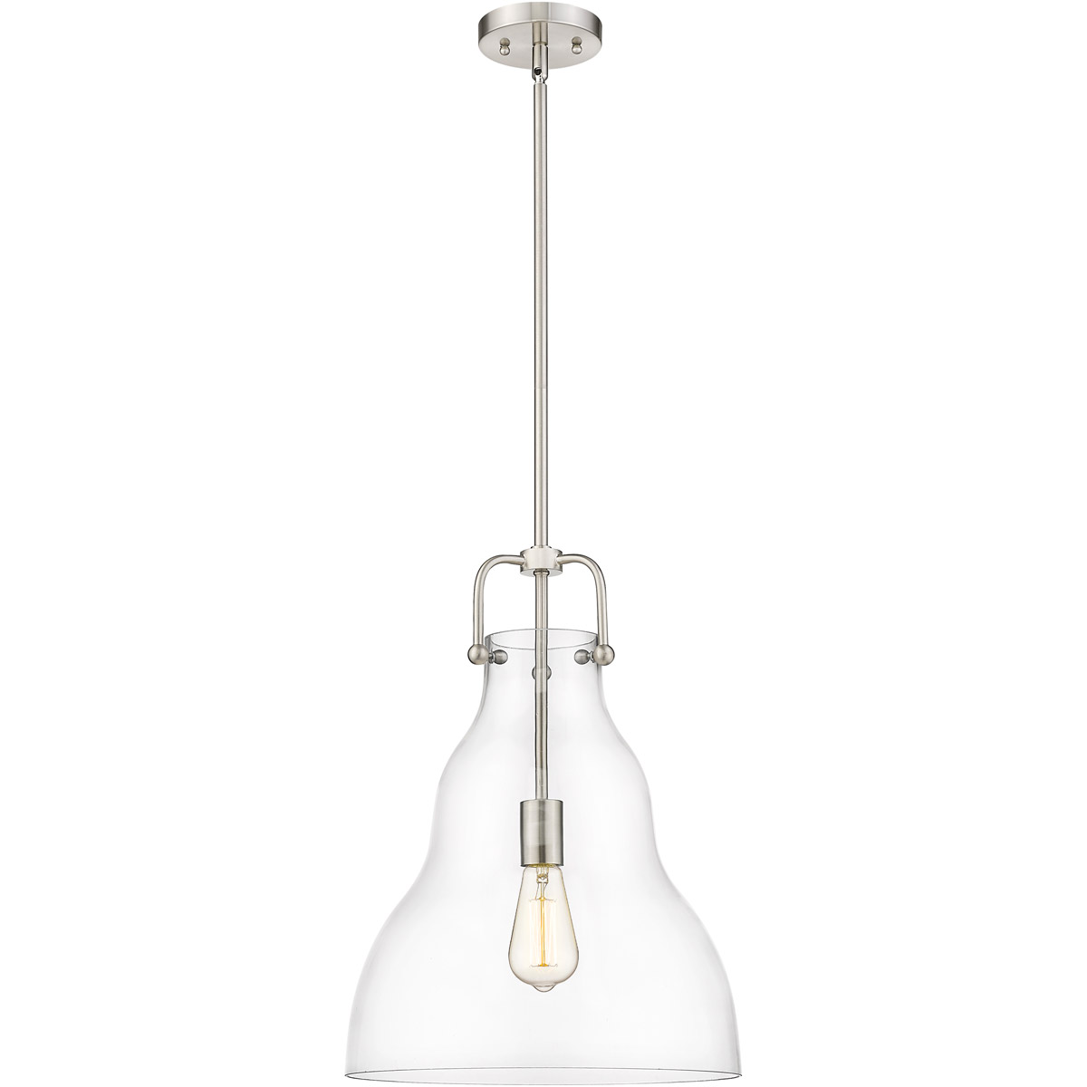 Innovations Lighting 494-1S-SN-G592-14 Haverhill 1 Light 14 inch Brushed Satin Nickel Pendant Ceiling Light in Clear Glass