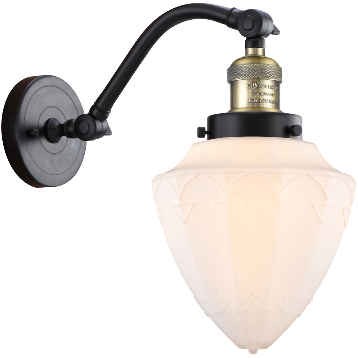 Innovations Lighting 515-1W-BAB-G661-7 Franklin Restoration Bullet 1 Light 7 inch Black Antique Brass Sconce Wall Light