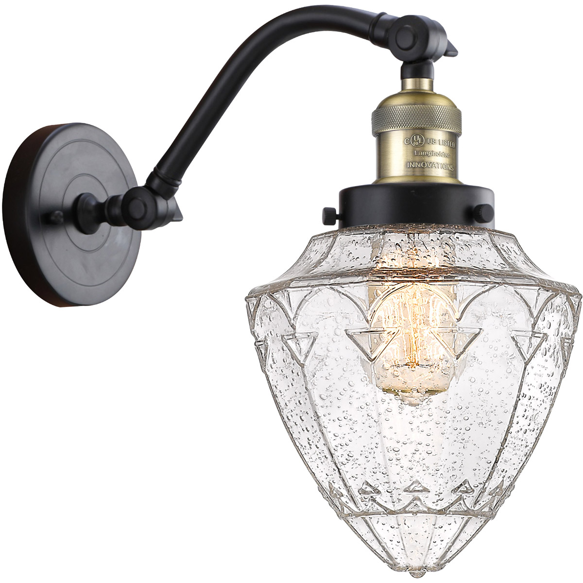 Innovations Lighting 515-1W-BAB-G664-7 Franklin Restoration Bullet 1 Light 7 inch Black Antique Brass Sconce Wall Light