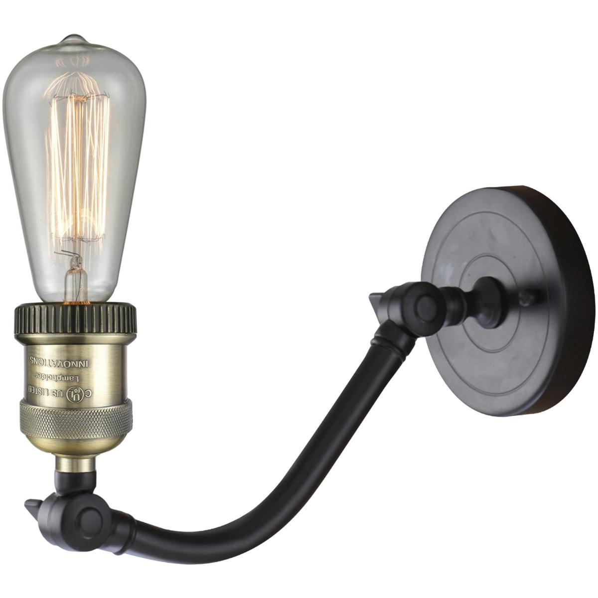 Innovations Lighting 515-1W-BAB-G72 Franklin Restoration Large Bell 1 Light 8 inch Black Antique Brass Sconce Wall Light in Clear Glass, Franklin Rest