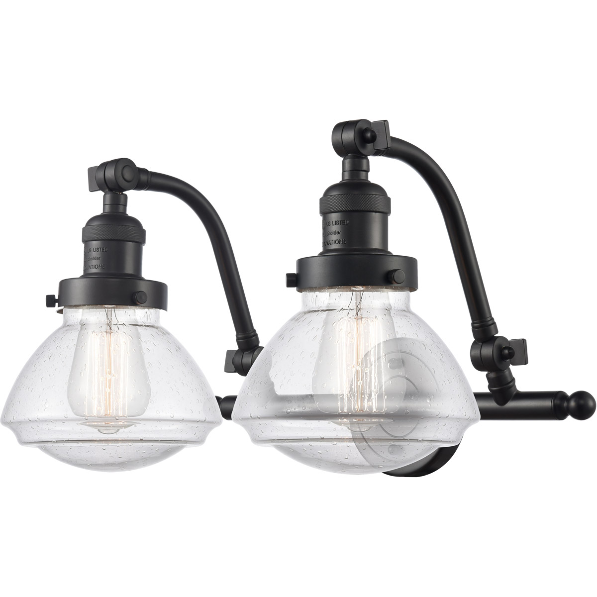 Innovations Lighting 515-2W-OB-G324 Franklin Restoration Olean 2 Light 19 inch Oil Rubbed Bronze Bath Vanity Light Wall Light in Seedy Glass, Franklin