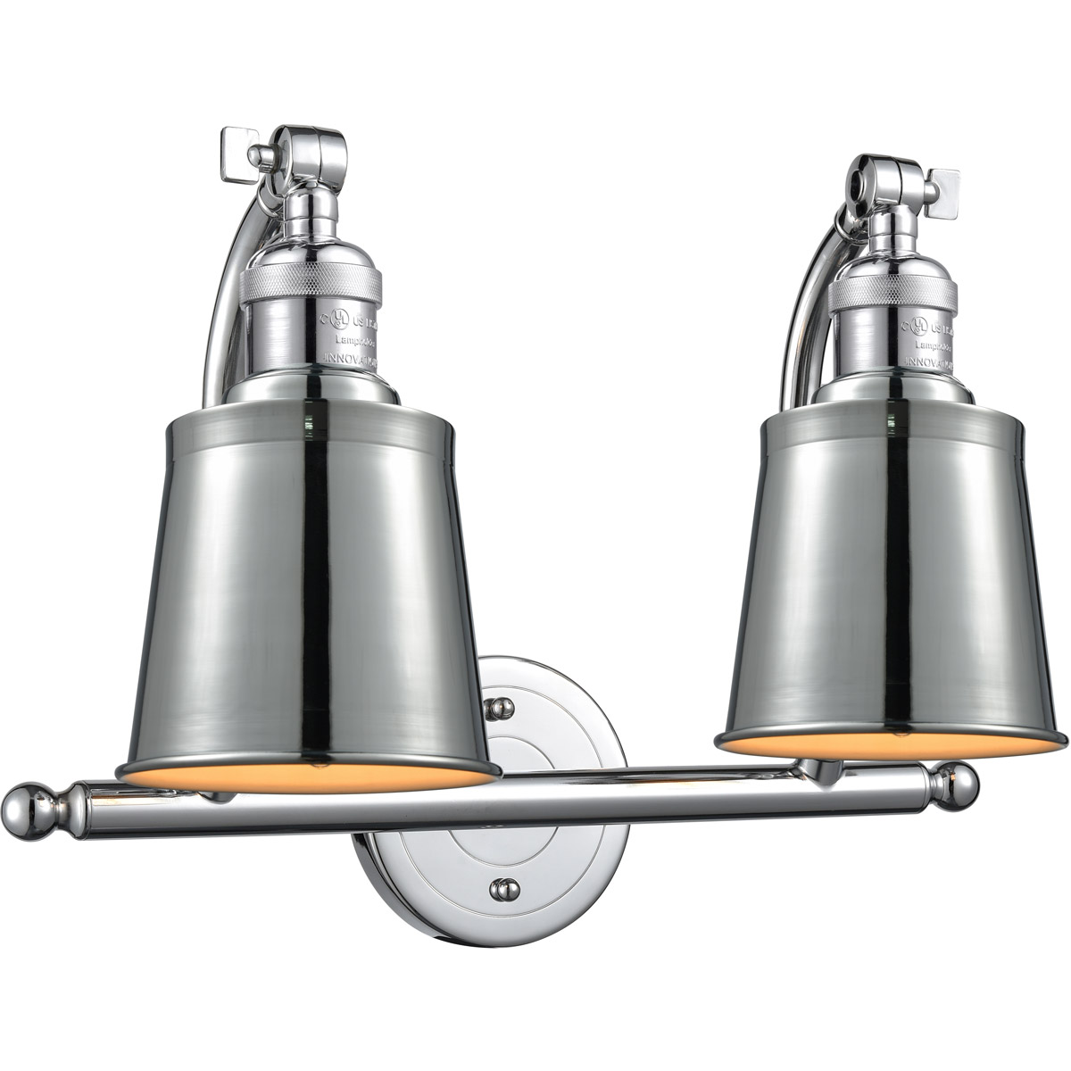 Innovations Lighting 515-2W-PC-M9-PC Franklin Restoration Addison 2 Light 18 inch Polished Chrome Bath Vanity Light Wall Light, Franklin Restoration