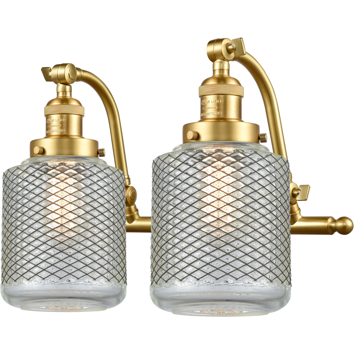Innovations Lighting 515-2W-SG-G262 Franklin Restoration Stanton 2 Light 18 inch Satin Gold Bath Vanity Light Wall Light, Franklin Restoration