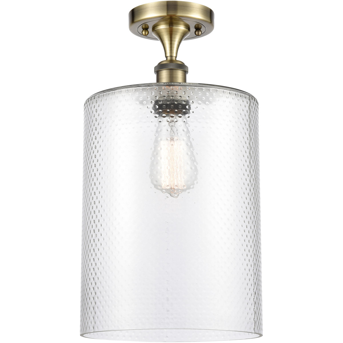 Innovations Lighting 516-1C-AB-G112-L Ballston Large Cobbleskill 1 Light 9 inch Antique Brass Semi-Flush Mount Ceiling Light in Incandescent, Clear Gl