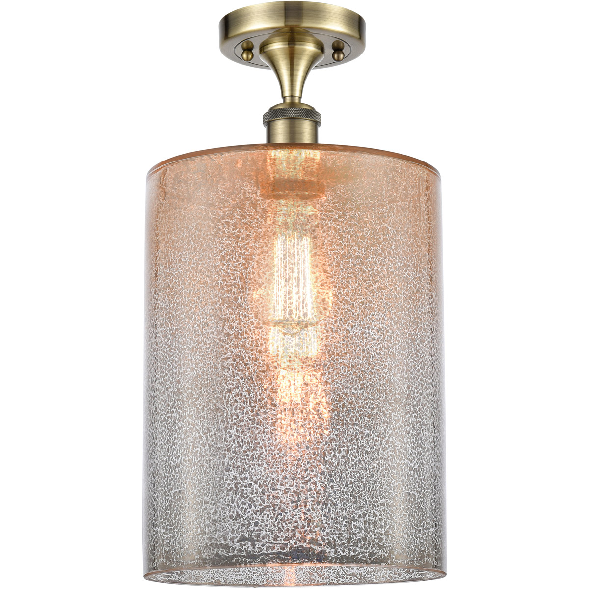 Innovations Lighting 516-1C-AB-G116-L Ballston Large Cobbleskill 1 Light 9 inch Antique Brass Semi-Flush Mount Ceiling Light in Incandescent, Mercury