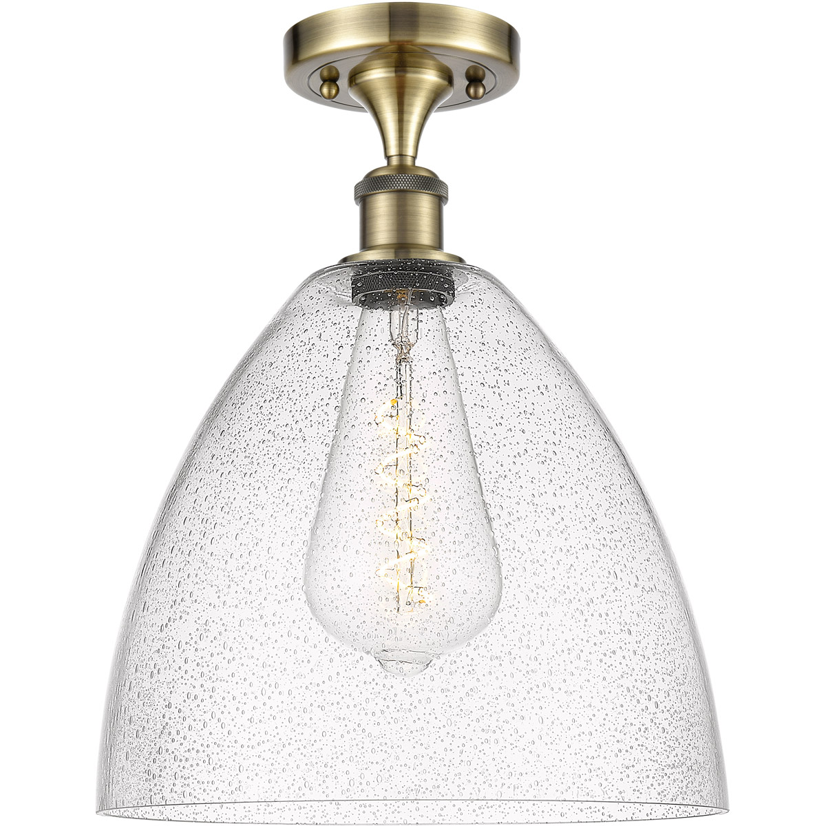 Innovations Lighting 516-1C-AB-GBD-124 Ballston Dome 1 Light 12 inch Antique Brass Semi-Flush Mount Ceiling Light