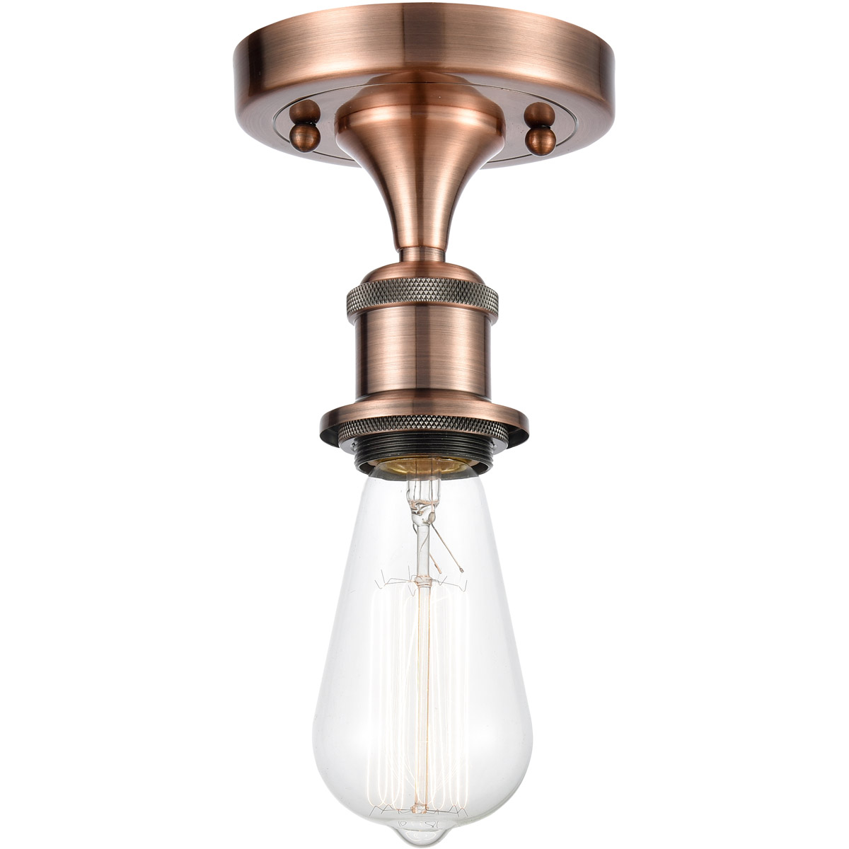 Innovations Lighting Bruno Marashlian Bare Bulb 4 Inch 1 Light LED Semi Flush Mount Bare Bulb - 516-1C-AC - Restoration-Vintage