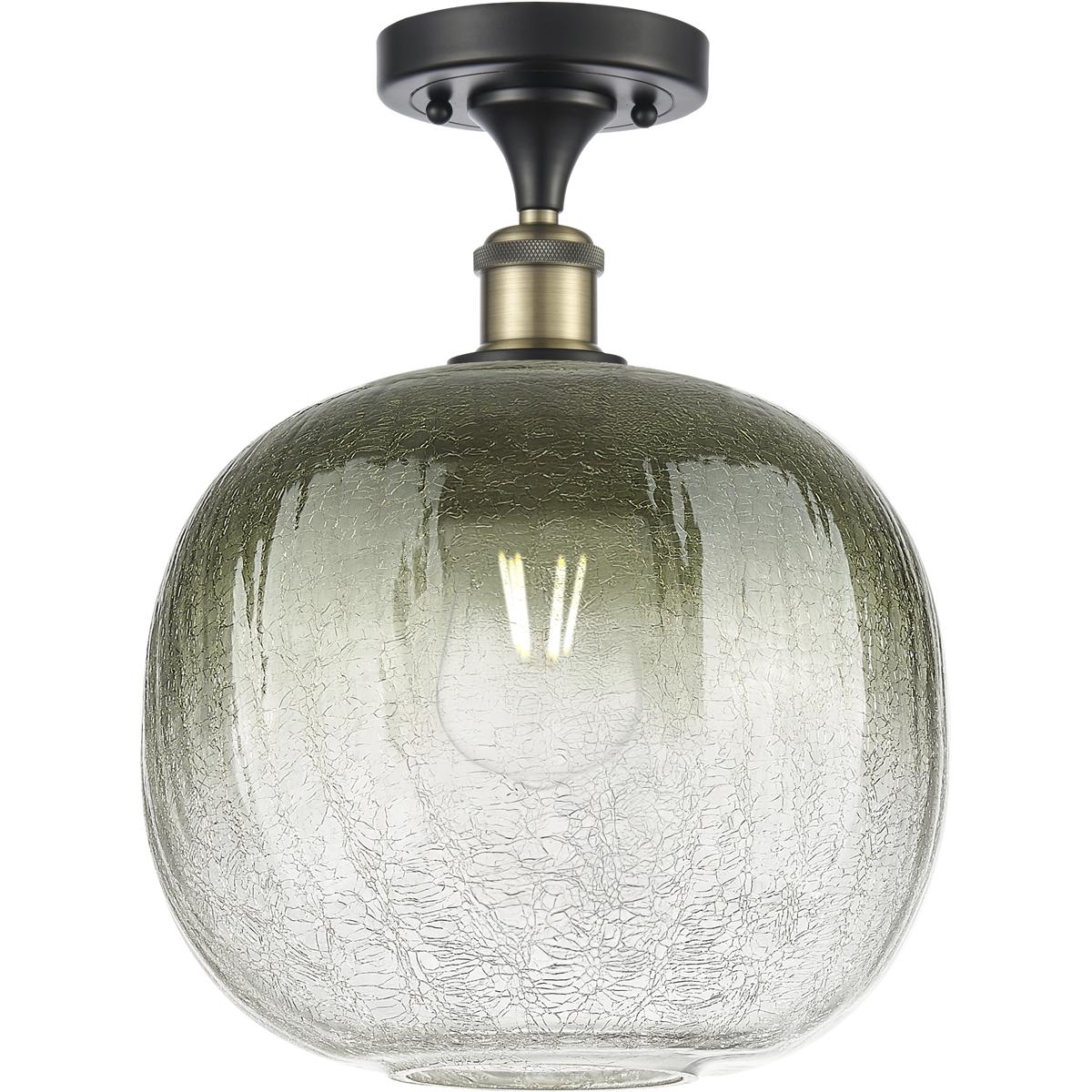 Innovations Lighting 516-1C-BAB-G481-10SL Ballston Brookhaven Sphere 1 Light 10.5 inch Black Antique Brass Semi-Flush Mount Ceiling Light in Slate Gla