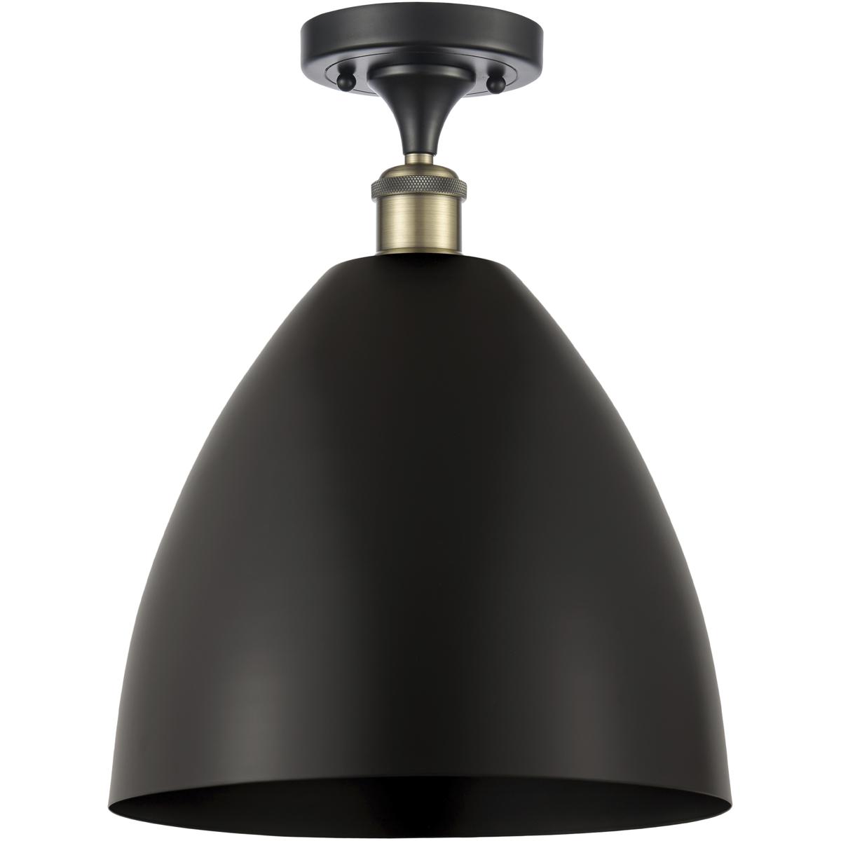 Innovations Lighting 516-1C-BAB-MBD-12-BK Ballston Dome 1 Light 12 inch Black Antique Brass Semi-Flush Mount Ceiling Light