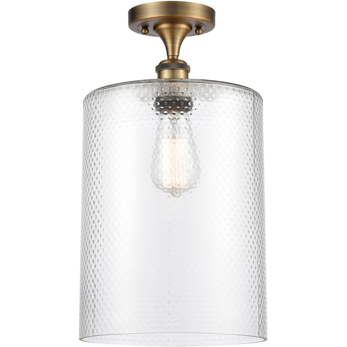 Innovations Lighting 516-1C-BB-G112-L Ballston Large Cobbleskill 1 Light 9 inch Brushed Brass Semi-Flush Mount Ceiling Light in Clear Glass, Ballston