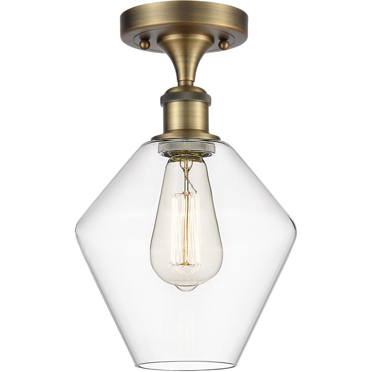 Innovations Lighting 516-1C-BB-G652-8 Ballston Cindyrella 1 Light 8 inch Brushed Brass Semi-Flush Mount Ceiling Light in Incandescent, Clear Glass