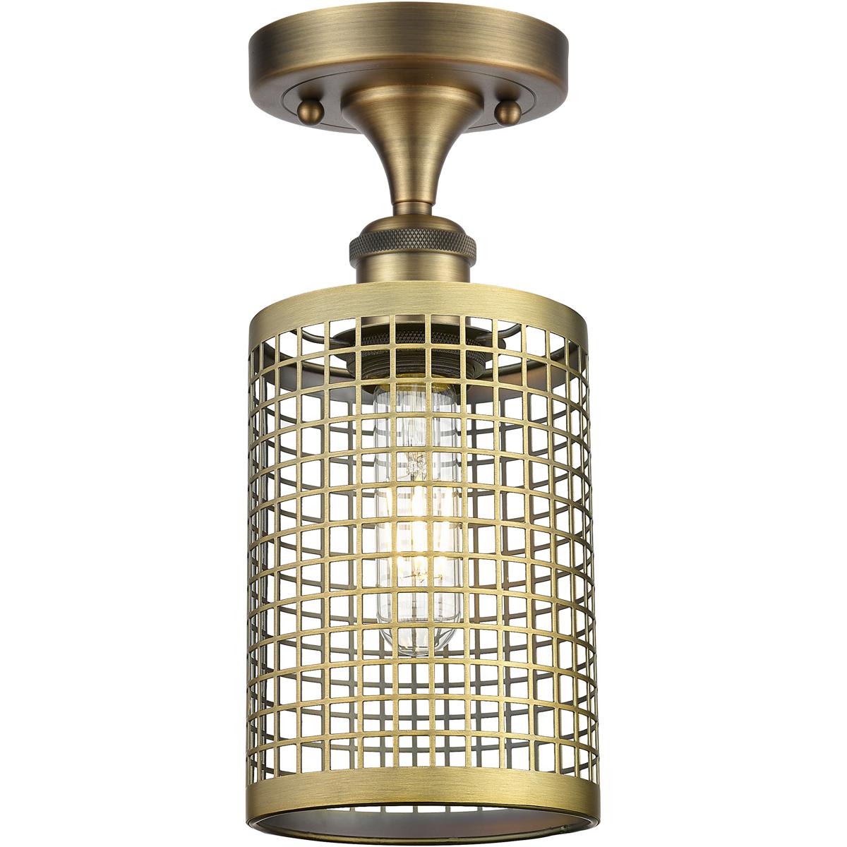 Innovations Lighting 516-1C-BB-M18-BB Nestbrook 1 Light 5 inch Brushed Brass Semi-Flush Mount Ceiling Light