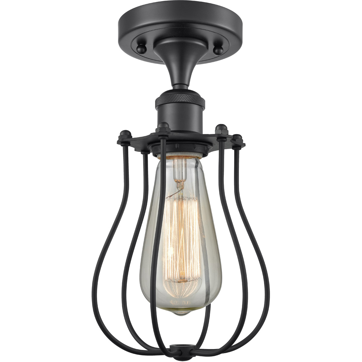 Innovations Lighting 516-1C-BK-CE513-BK Austere Barrington 1 Light 6 inch Matte Black Flush Mount Ceiling Light