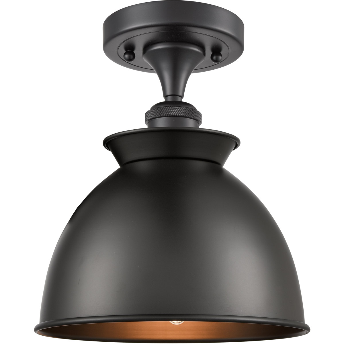 Innovations Lighting 516-1C-BK-M14-BK Ballston Adirondack 1 Light 9 inch Matte Black Semi-Flush Mount Ceiling Light in Incandescent, Ballston