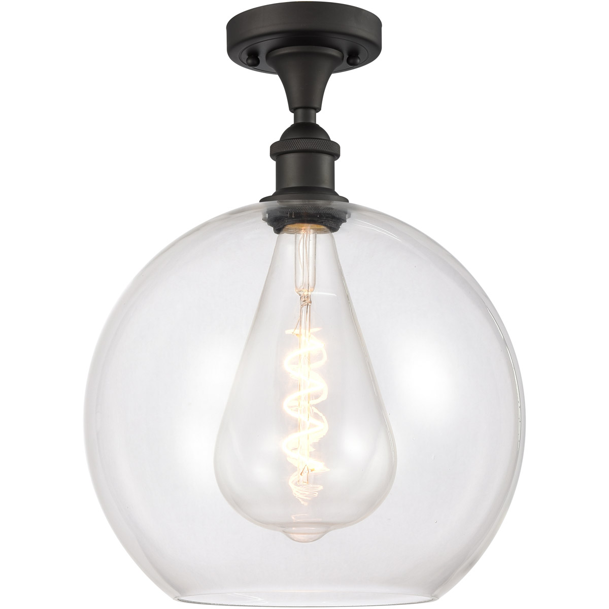 Innovations Lighting 516-1C-OB-G122-12-LED Ballston Athens LED 11.75 inch Oil Rubbed Bronze Semi-Flush Mount Ceiling Light in Clear Glass