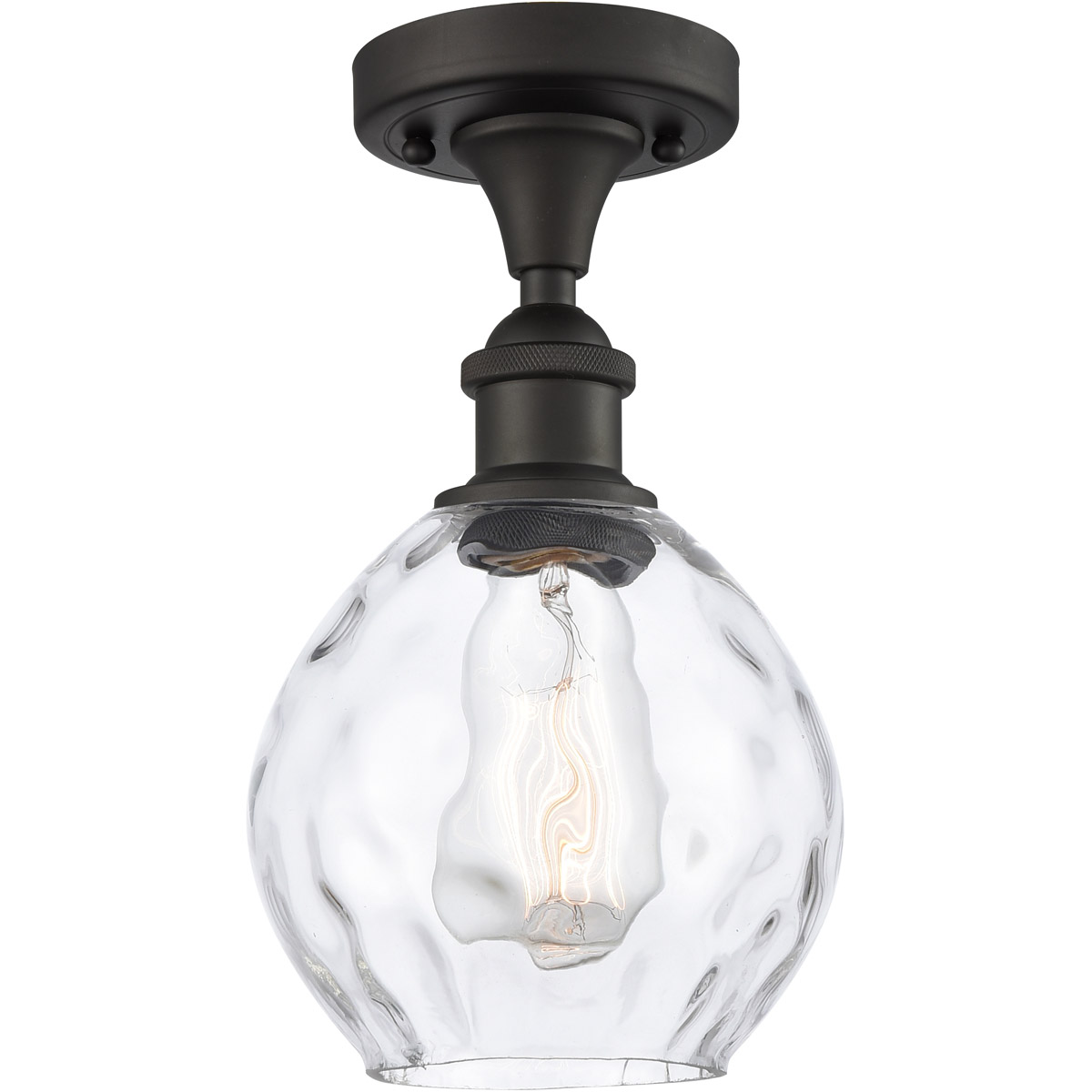 Innovations Lighting 516-1C-OB-G362-LED Ballston Small Waverly LED 6 inch Oil Rubbed Bronze Semi-Flush Mount Ceiling Light, Ballston
