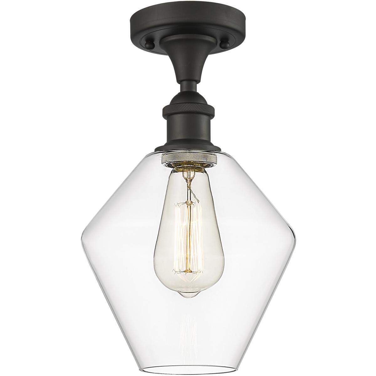 Innovations Lighting 516-1C-OB-G652-8-LED Ballston Cindyrella LED 8 inch Oil Rubbed Bronze Semi-Flush Mount Ceiling Light in Clear Glass