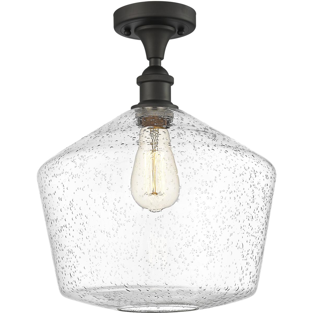 Innovations Lighting 516-1C-OB-G654-12-LED Ballston Cindyrella LED 12 inch Oil Rubbed Bronze Semi-Flush Mount Ceiling Light in Seedy Glass