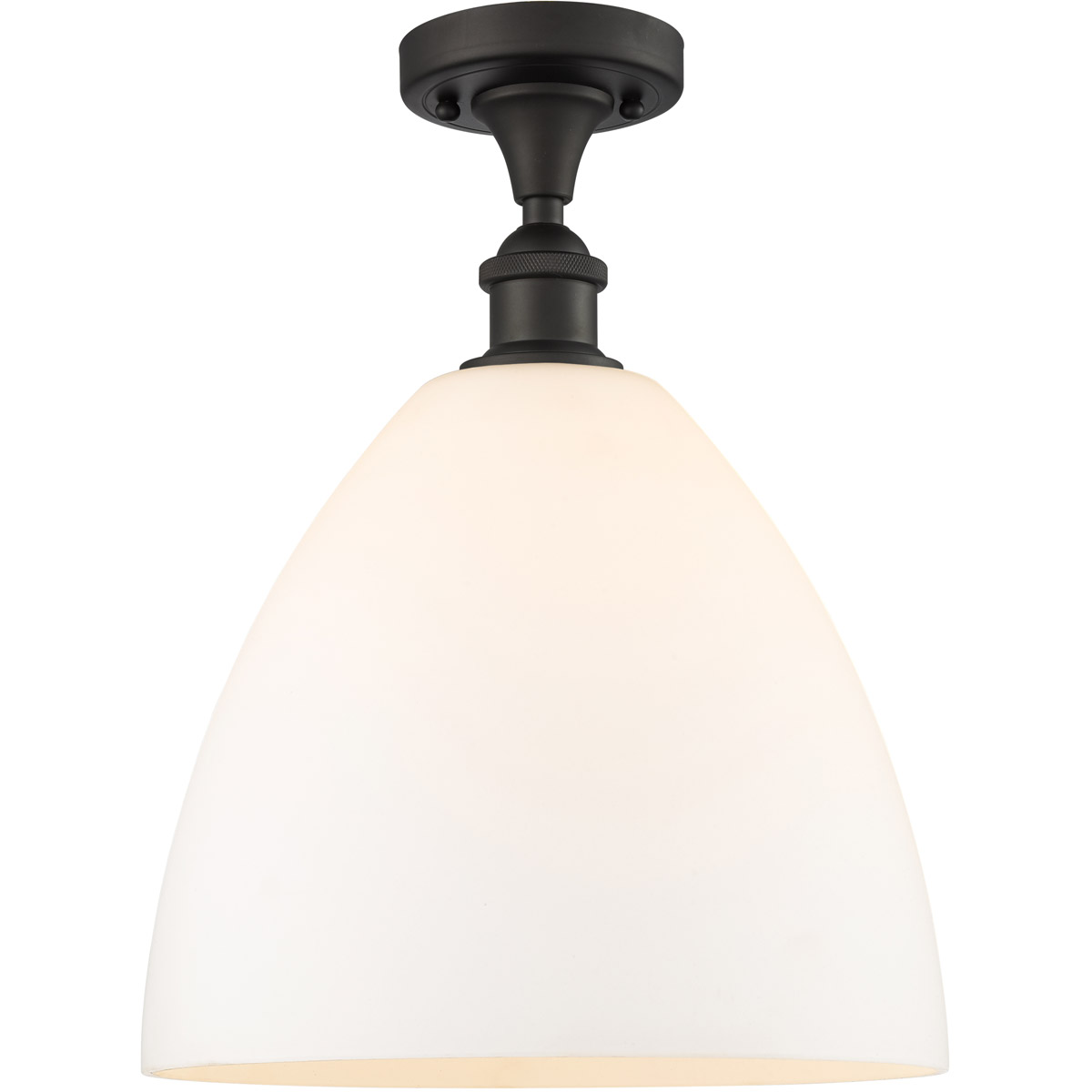 Innovations Lighting 516-1C-OB-GBD-121 Ballston Dome 1 Light 12 inch Oil Rubbed Bronze Semi-Flush Mount Ceiling Light in Matte White Glass