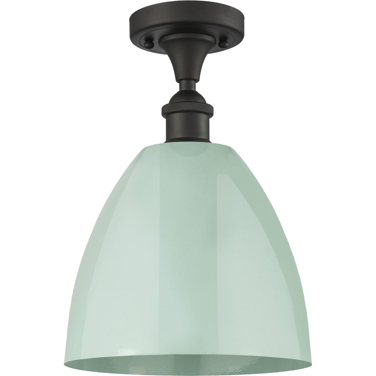 Innovations Lighting 516-1C-OB-MBD-9-SF-LED Ballston Plymouth Dome LED 9 inch Oil Rubbed Bronze Semi-Flush Mount Ceiling Light in Matte Seafoam