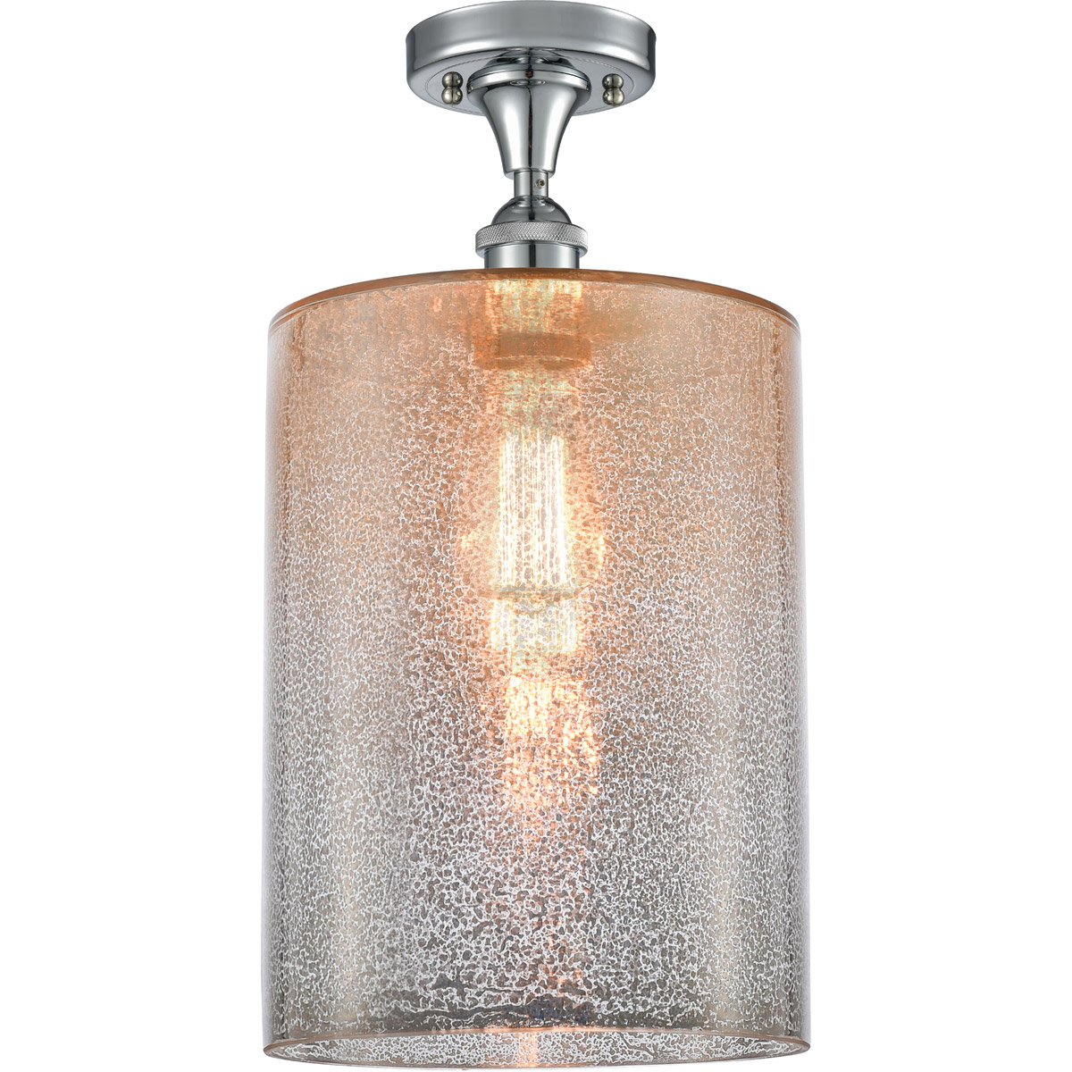 Innovations Lighting 516-1C-PC-G116-L Ballston Large Cobbleskill 1 Light 9 inch Polished Chrome Semi-Flush Mount Ceiling Light in Mercury Glass, Balls