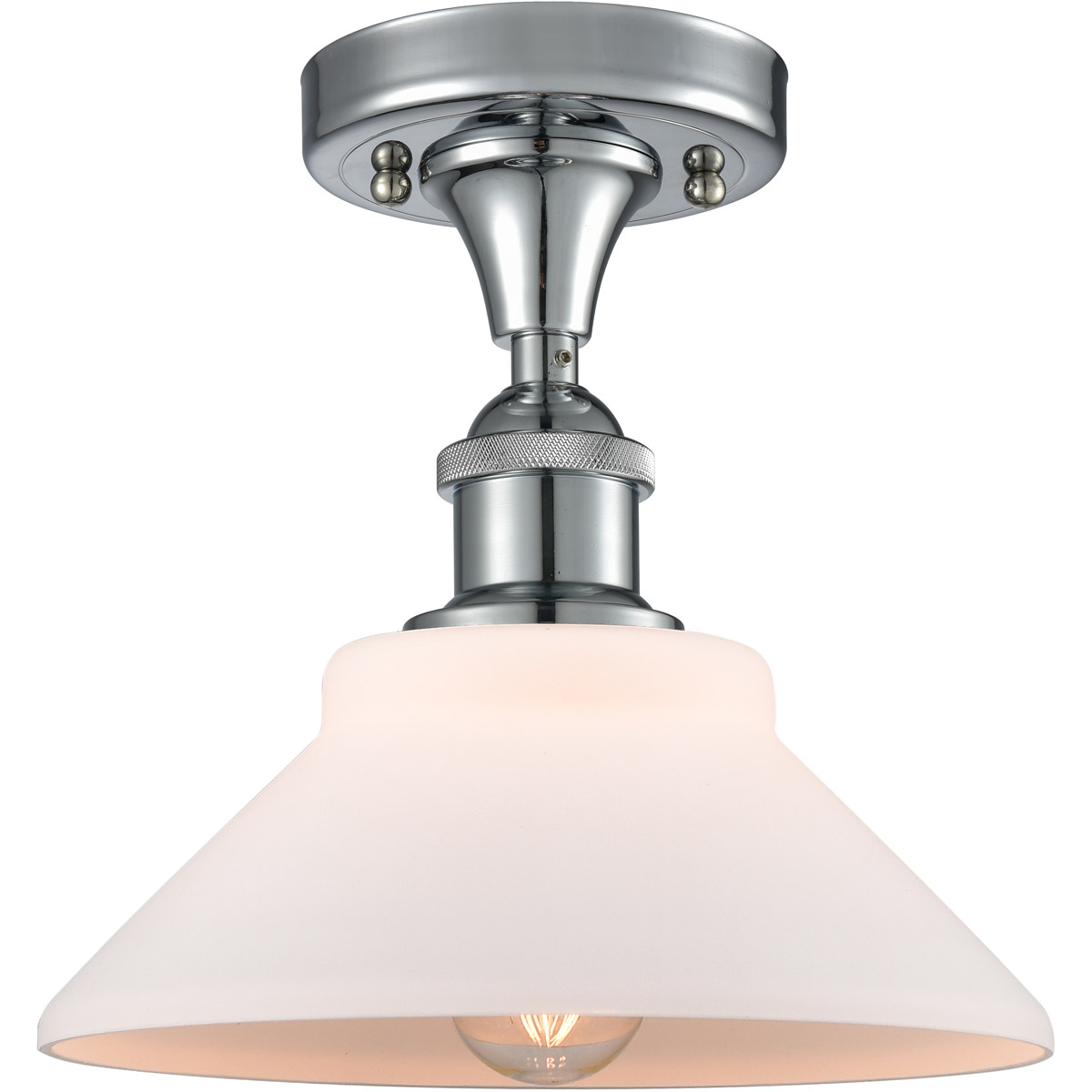 Innovations Lighting 516-1C-PC-G131 Ballston Orwell 1 Light 8 inch Polished Chrome Semi-Flush Mount Ceiling Light in Matte White Glass, Ballston