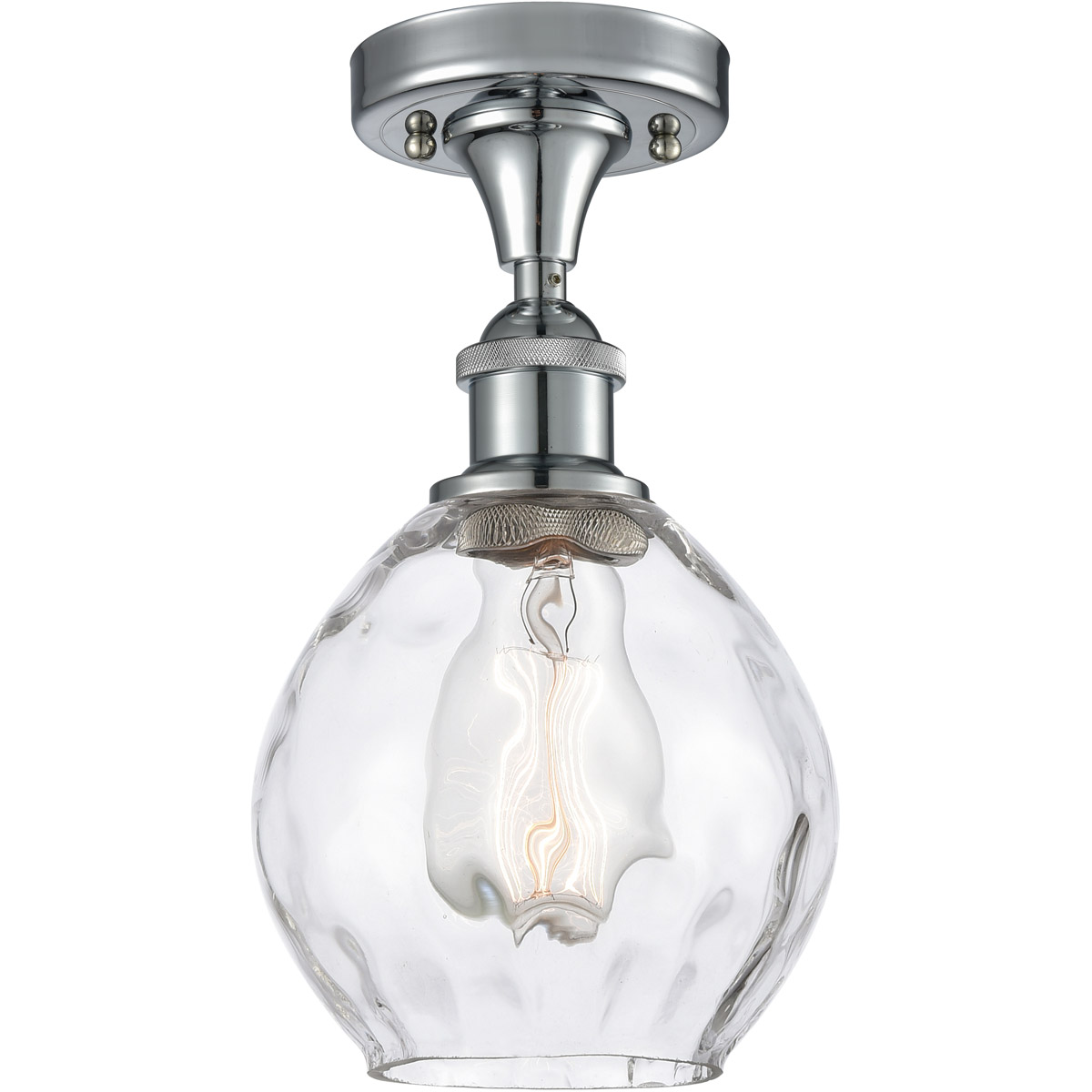 Innovations Lighting 516-1C-PC-G362-LED Ballston Small Waverly LED 6 inch Polished Chrome Semi-Flush Mount Ceiling Light, Ballston