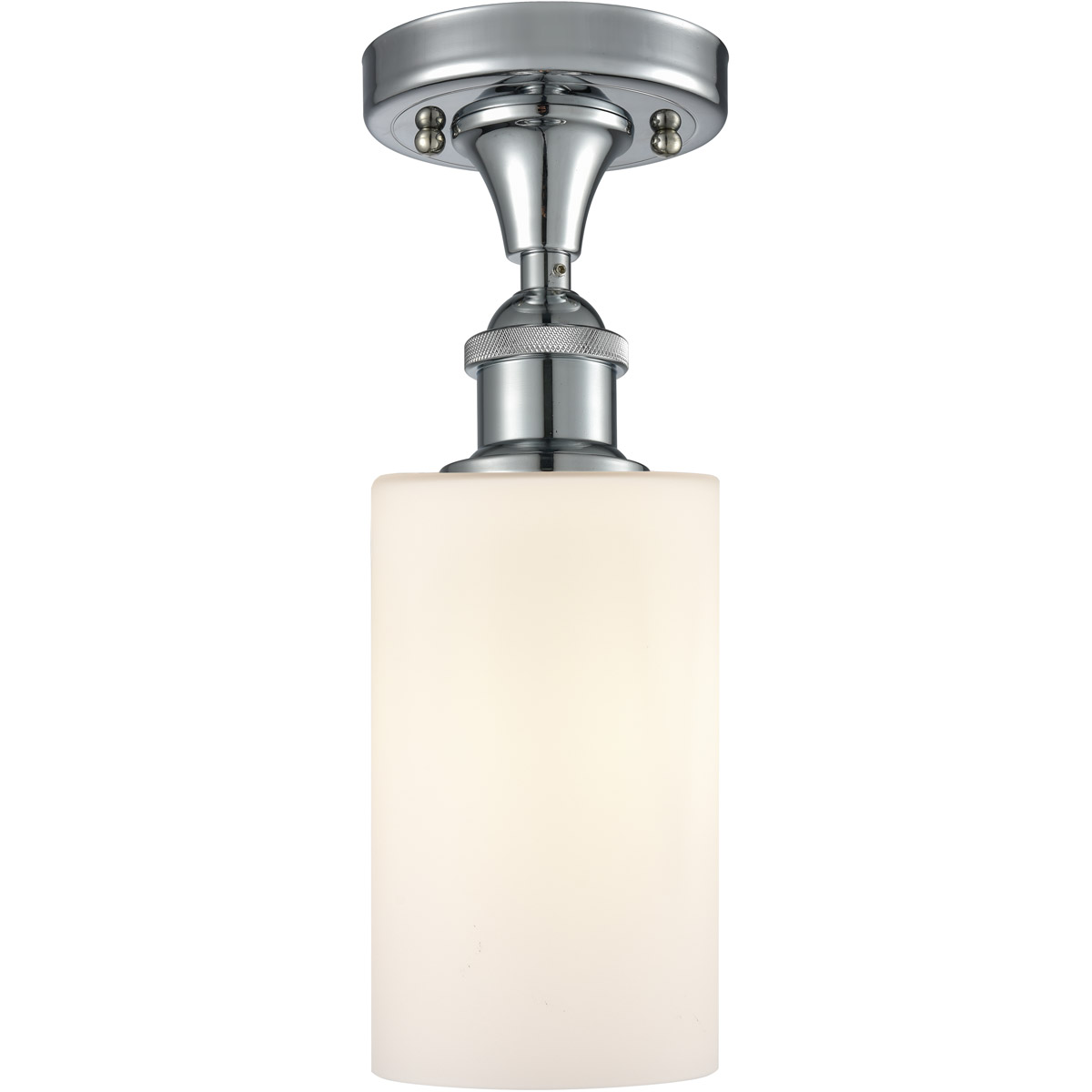 Innovations Lighting 516-1C-PC-G801 Ballston Clymer 1 Light 4 inch Polished Chrome Semi-Flush Mount Ceiling Light in Matte White Glass, Ballston