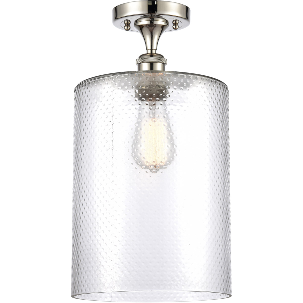 Innovations Lighting 516-1C-PN-G112-L Ballston Large Cobbleskill 1 Light 9 inch Polished Nickel Semi-Flush Mount Ceiling Light in Clear Glass, Ballsto