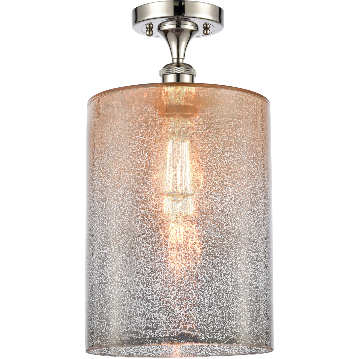 Innovations Lighting 516-1C-PN-G116-L Ballston Large Cobbleskill 1 Light 9 inch Polished Nickel Semi-Flush Mount Ceiling Light in Mercury Glass, Balls