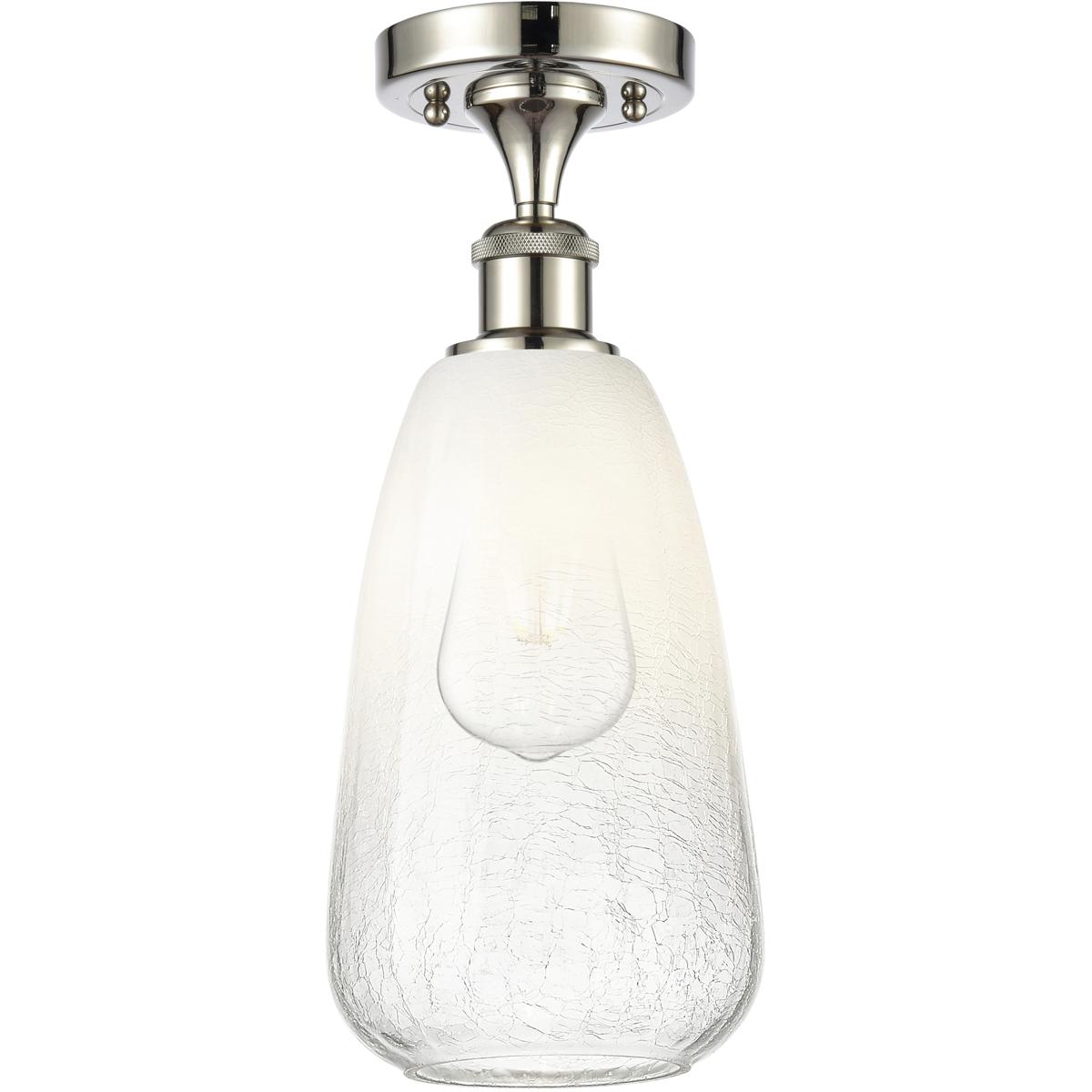 Innovations Lighting 516-1C-PN-G480-6OP Ballston Brookhaven Almond 1 Light 6 inch Polished Nickel Semi-Flush Mount Ceiling Light in Opal Glass