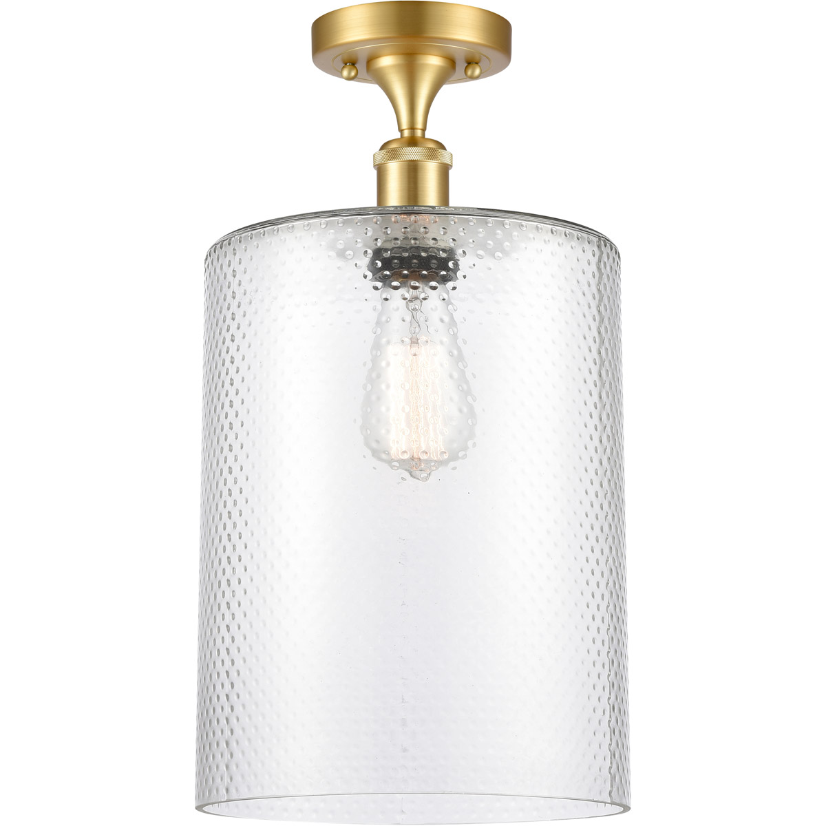 Innovations Lighting 516-1C-SG-G112-L Ballston Large Cobbleskill 1 Light 9 inch Satin Gold Semi-Flush Mount Ceiling Light in Clear Glass, Ballston