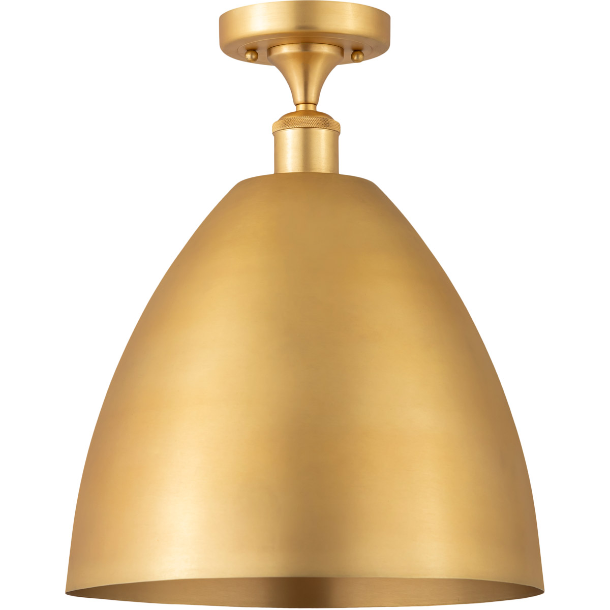 Innovations Lighting 516-1C-SG-MBD-12-SG-LED Ballston Dome LED 12 inch Satin Gold Semi-Flush Mount Ceiling Light