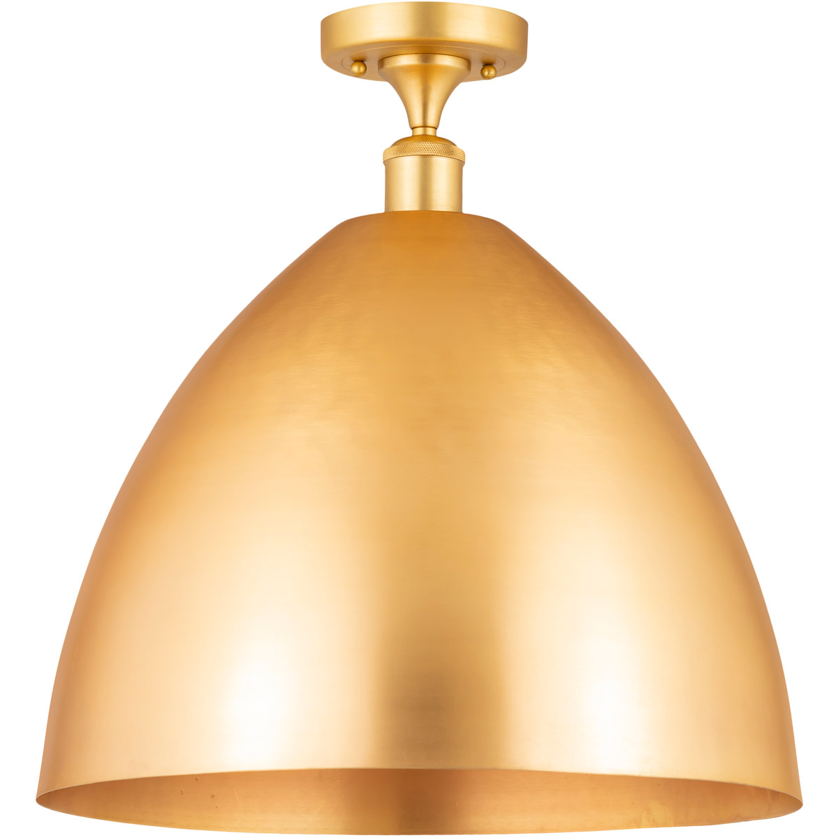 Innovations Lighting 516-1C-AB-MBD-16-RD-LED Ballston Plymouth Dome LED 16 inch Antique Brass Semi-Flush Mount Ceiling Light in Matte Red