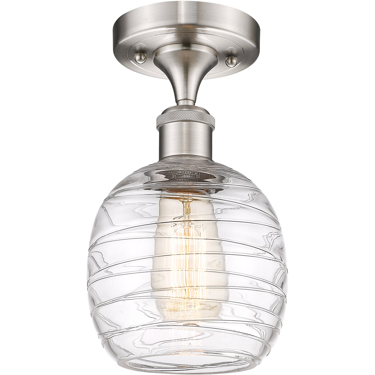 Innovations Lighting Bruno Marashlian Belfast 6 Inch 1 Light LED Flush Mount Belfast - 516-1C-SN-G1013 - Restoration-Vintage
