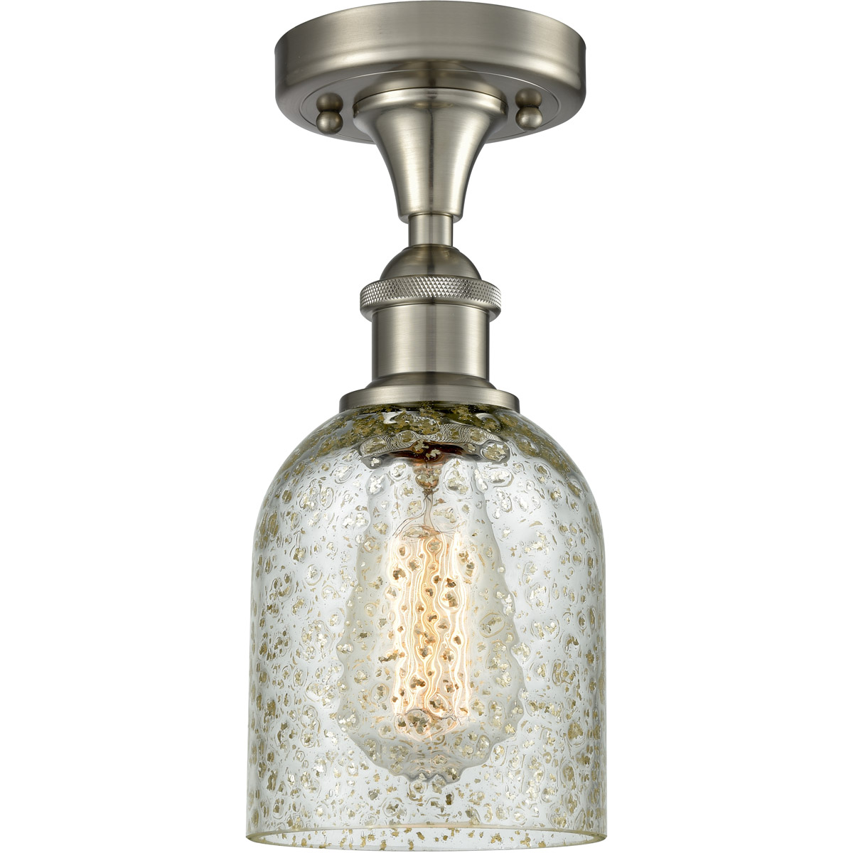 Innovations Lighting 516-1C-SN-G259-LED Ballston Caledonia LED 5 inch Brushed Satin Nickel Flush Mount Ceiling Light in Mica Glass, Ballston