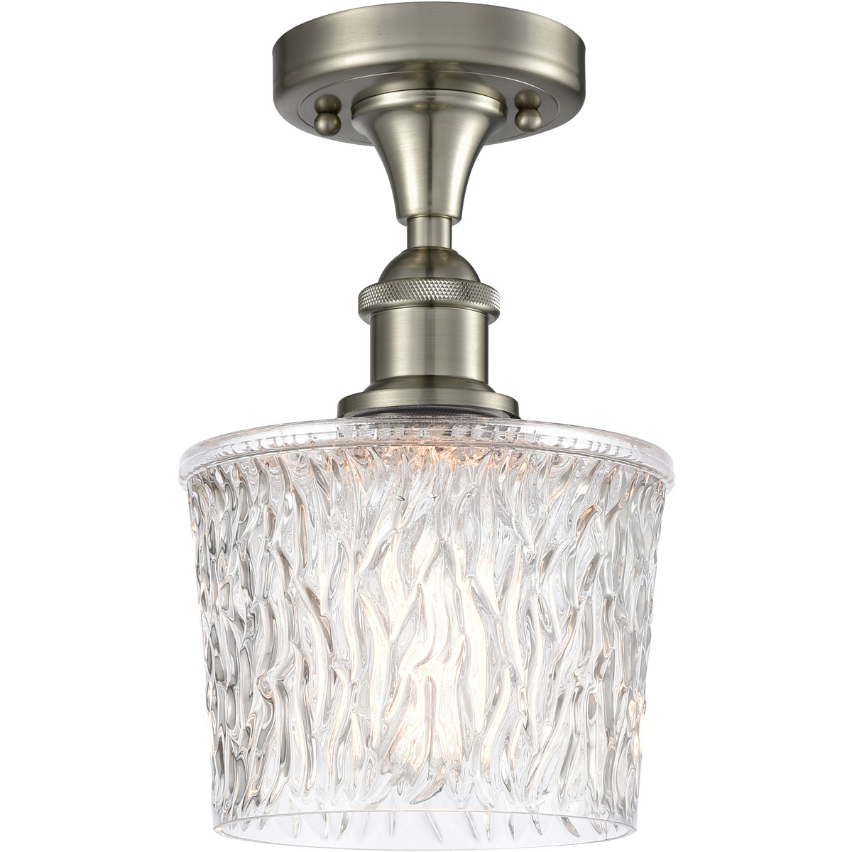 Innovations Lighting 516-1C-SN-G402 Ballston Niagra 1 Light 7 inch Brushed Satin Nickel Semi-Flush Mount Ceiling Light, Ballston