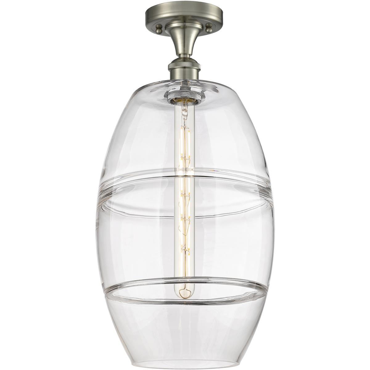 Innovations Lighting 516-1C-SN-G557-10CL Ballston Vaz 1 Light 10 inch Brushed Satin Nickel Semi-Flush Mount Ceiling Light
