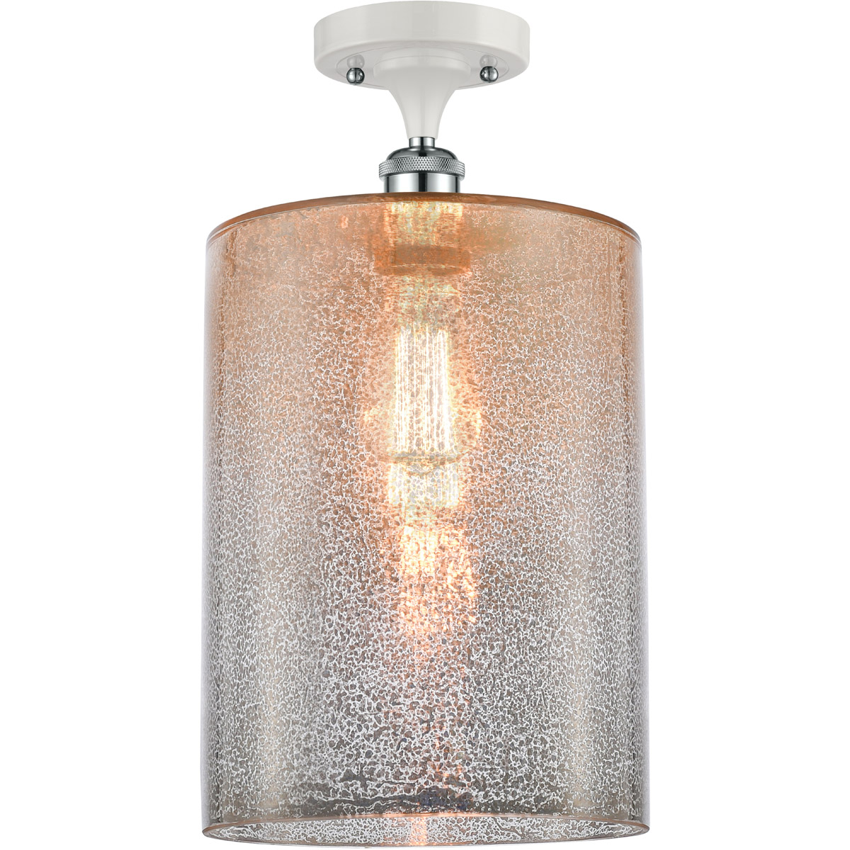 Innovations Lighting 516-1C-WPC-G116-L Ballston Large Cobbleskill 1 Light 9 inch White and Polished Chrome Semi-Flush Mount Ceiling Light in Mercury G