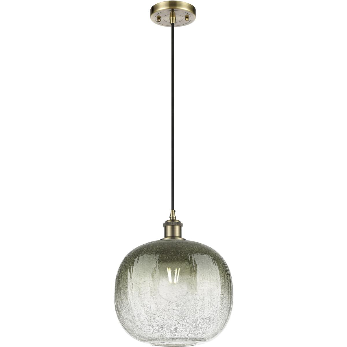 Innovations Lighting 516-1P-AB-G481-10SL Ballston Brookhaven Sphere 1 Light 10.5 inch Antique Brass Mini Pendant Ceiling Light in Slate Glass
