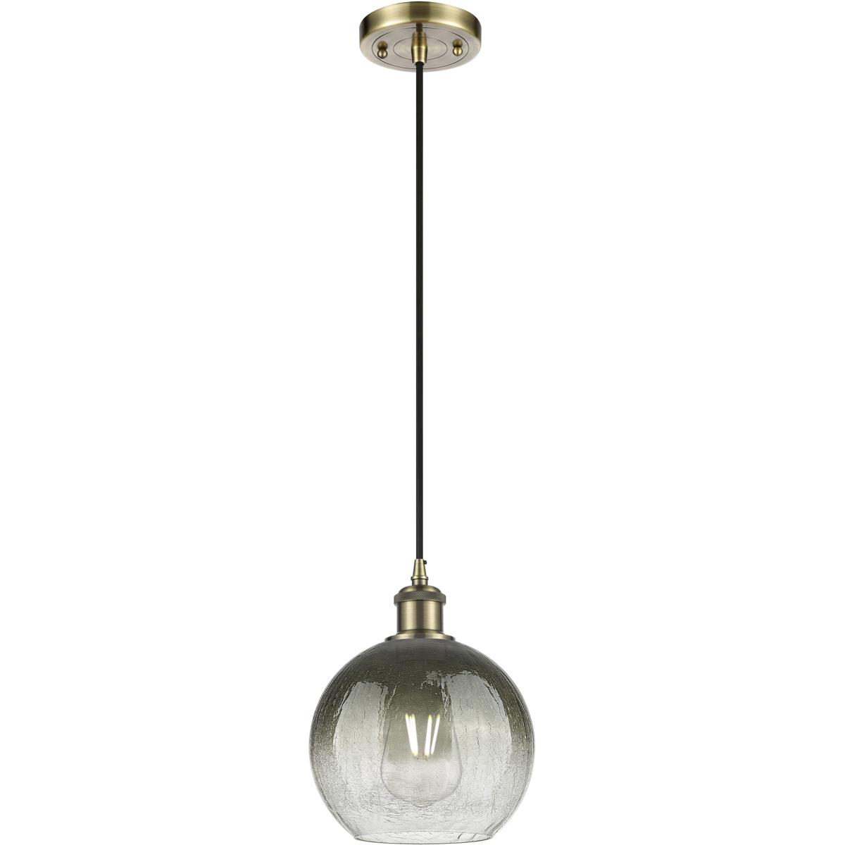 Innovations Lighting 516-1P-AB-G483-8SL Ballston Brookhaven Globe 1 Light 7.88 inch Antique Brass Mini Pendant Ceiling Light in Slate Glass