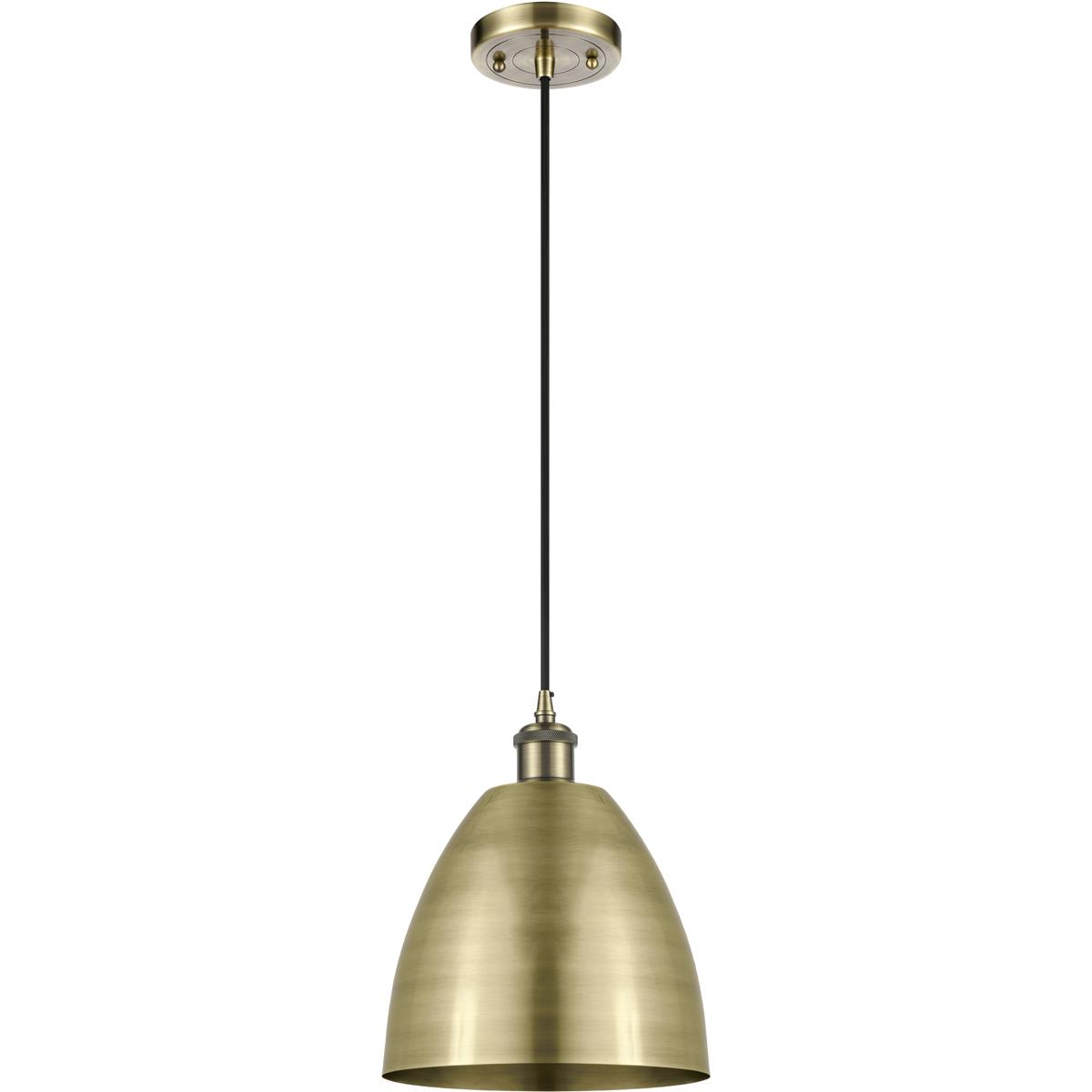 Innovations Lighting 516-1P-AB-MBD-9-AB-LED Ballston Dome LED 9 inch Antique Brass Mini Pendant Ceiling Light