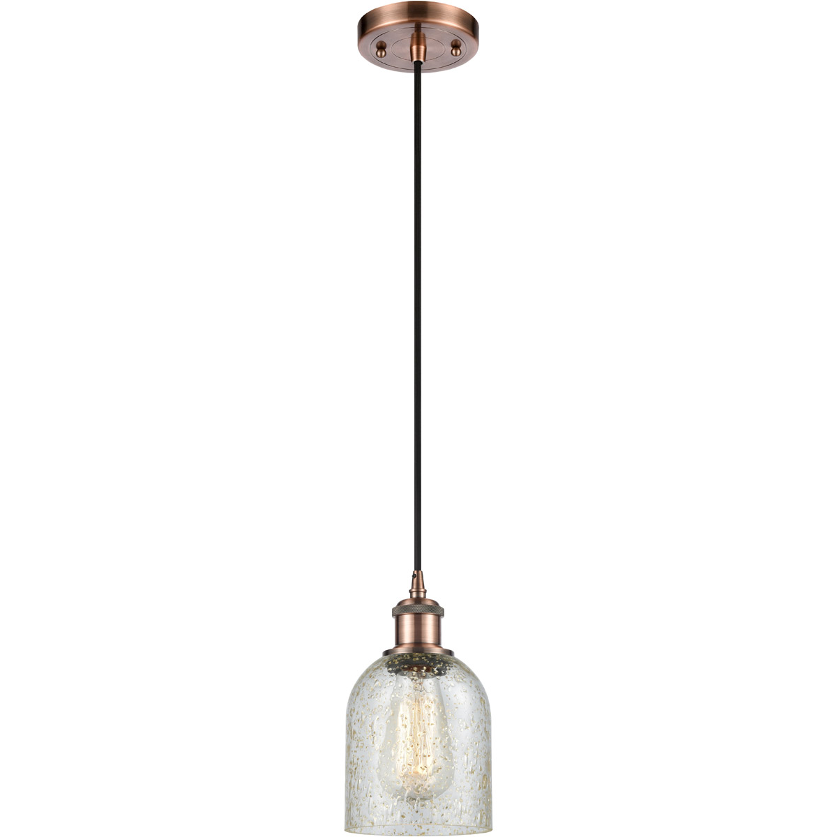 Innovations Lighting 516-1P-AC-G259 Ballston Caledonia 1 Light 5 inch Antique Copper Mini Pendant Ceiling Light in Mica Glass, Ballston