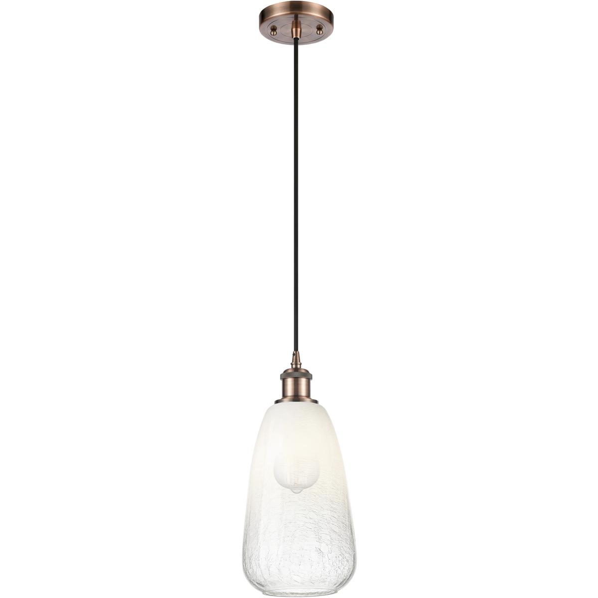 Innovations Lighting 516-1P-AC-G480-6OP Ballston Brookhaven Almond 1 Light 6 inch Antique Copper Mini Pendant Ceiling Light in Opal Glass