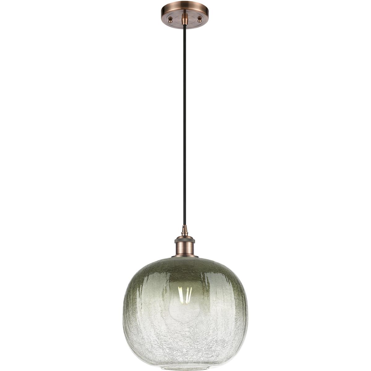 Innovations Lighting 516-1P-AC-G481-10SL Ballston Brookhaven Sphere 1 Light 10.5 inch Antique Copper Mini Pendant Ceiling Light in Slate Glass