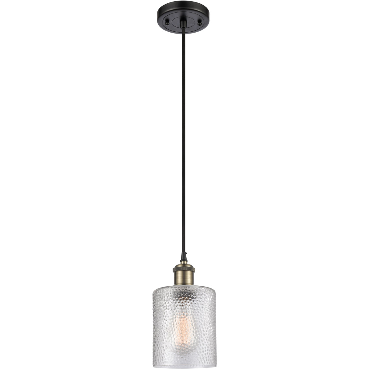 Innovations Lighting 516-1P-BAB-G112 Ballston Cobbleskill 1 Light 5 inch Black Antique Brass Mini Pendant Ceiling Light in Clear Glass, Ballston